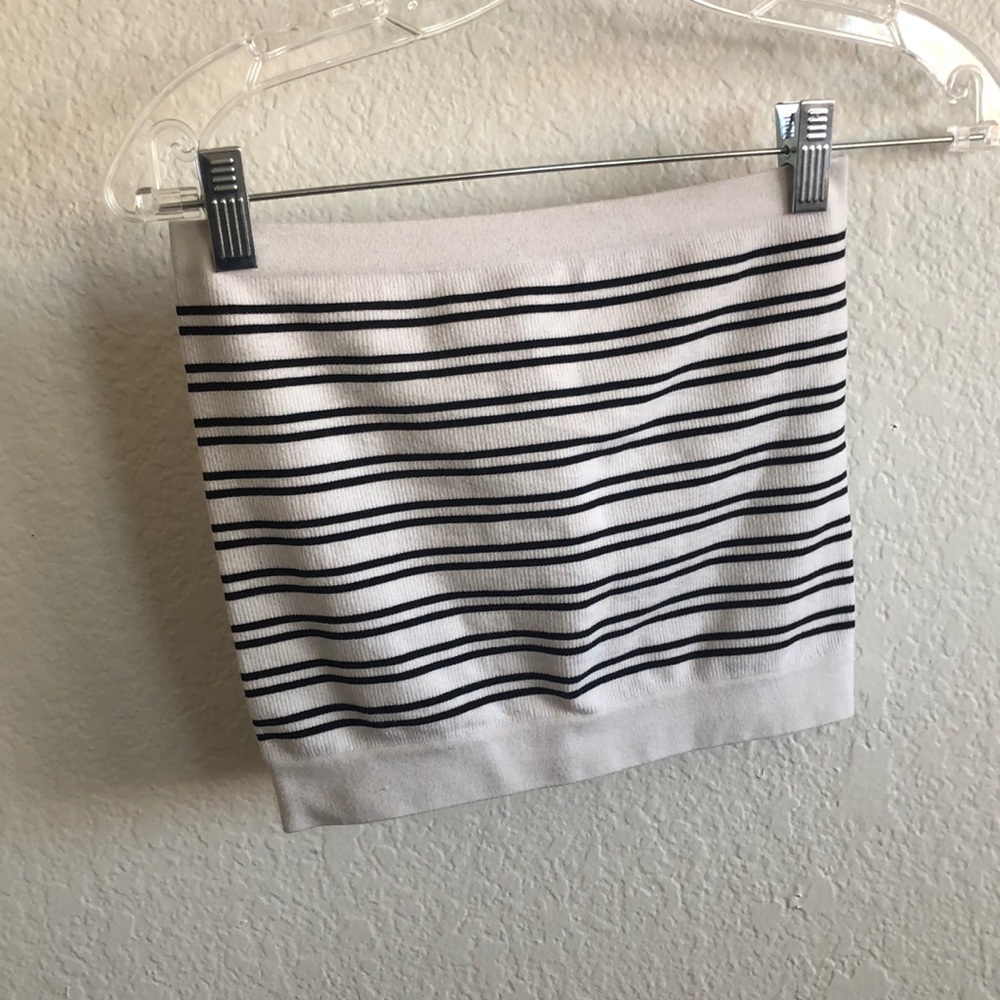 Urban Outfitters White&Black Striped Tube Top